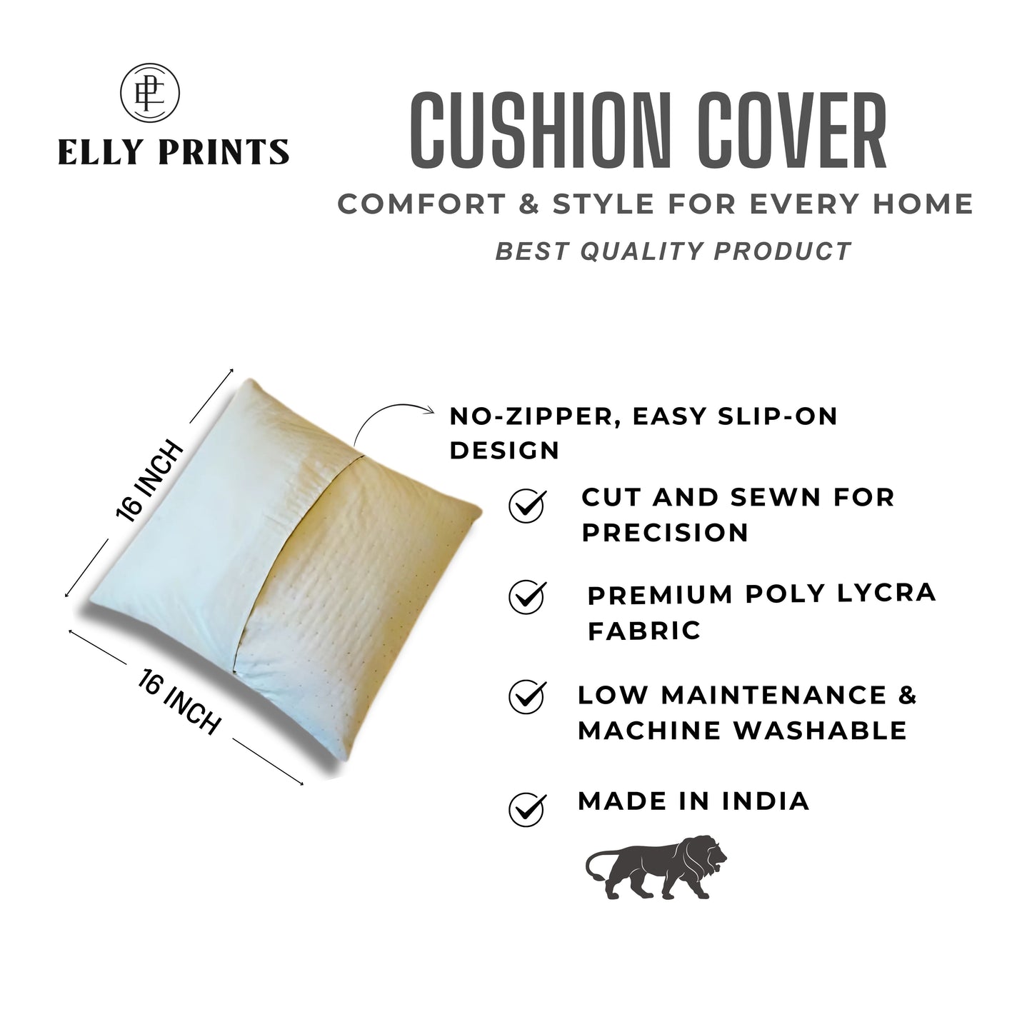 Elly Prints Easter Cushion Cover Set of 2 – 16x16 Inch Easter Bunny Baby Blue Printed Throw Pillow Covers for Sofa, Living Room & Home Décor
