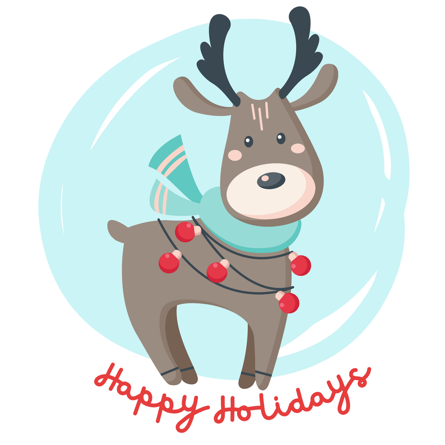 Happy Holidays Unisex Kids Round Neck Half Sleeve