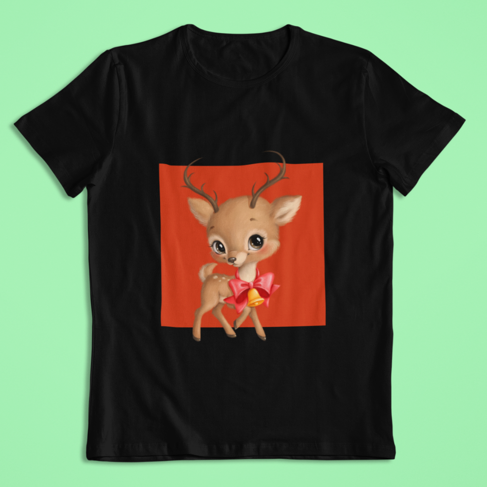 Bambi Deer Unisex Kids Round Neck Half Sleeve