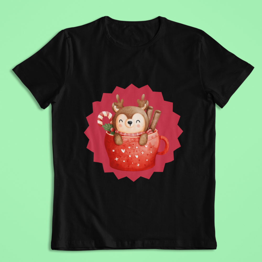 Baby reindeer Unisex Kids Round Neck Half Sleeve