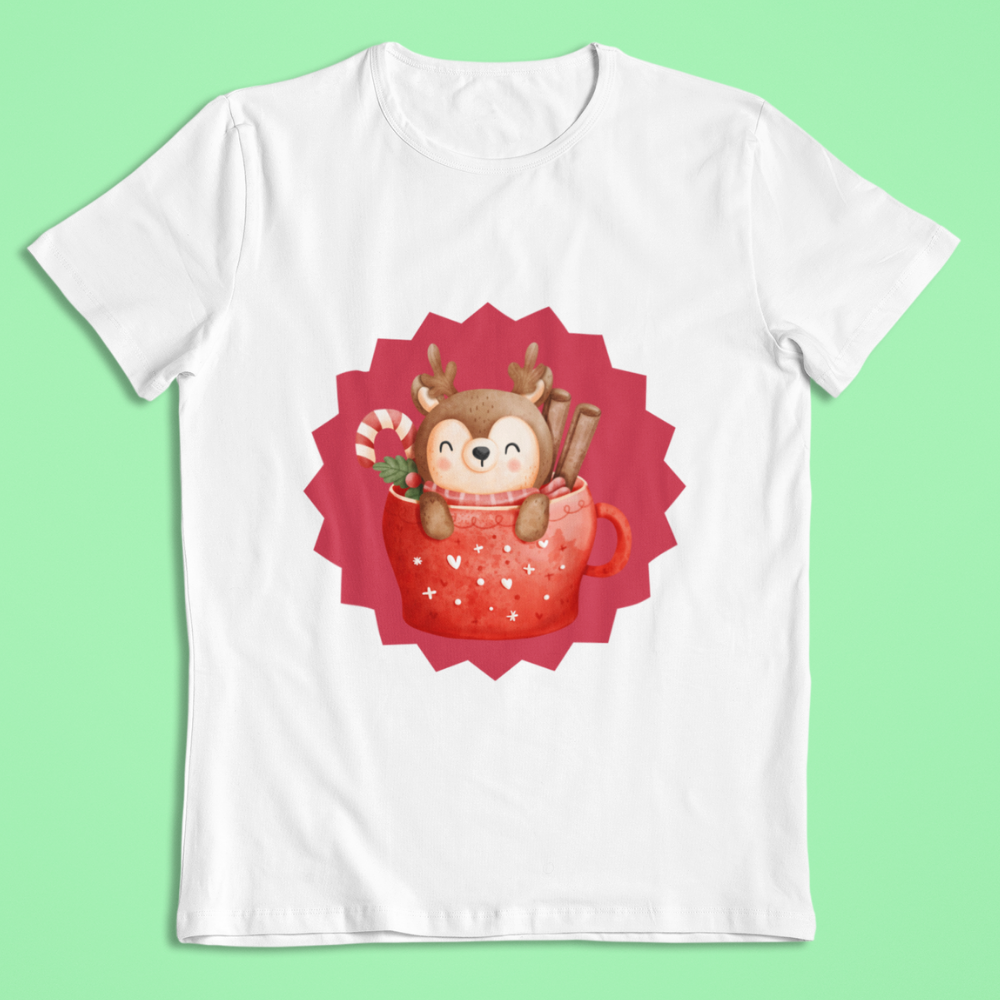 Baby reindeer Unisex Kids Round Neck Half Sleeve