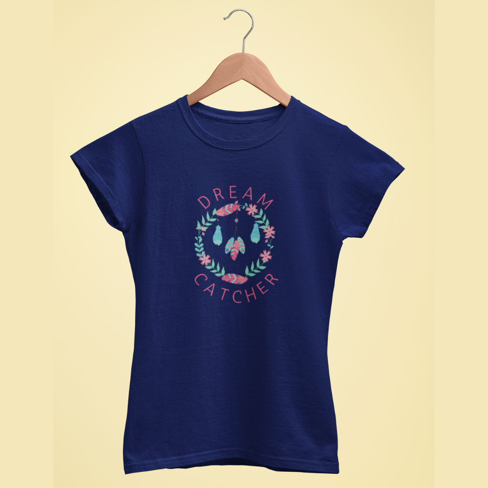 Dreamcatcher Boho Theme Women Half Sleeve T-shirt