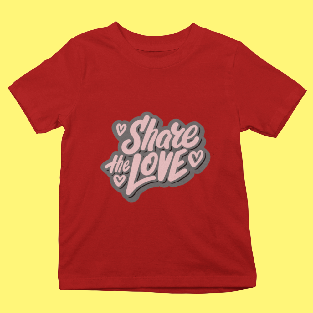 Share the love Girl Round Neck Half Sleeve