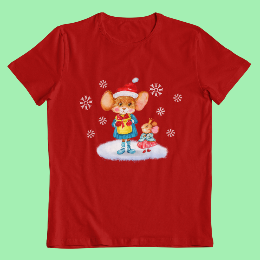 Little Miss Mousie Unisex Kids Round Neck Half Sleeve