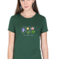 Women's Premium 100% Cotton T-Shirt - Classic Regular Fit | Bottle Green Color | Round Neck | Half Sleeve