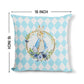 Elly Prints Easter Cushion Cover Set of 2 – 16x16 Inch Easter Bunny Baby Blue Printed Throw Pillow Covers for Sofa, Living Room & Home Décor