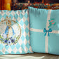 Elly Prints Easter Cushion Cover Set of 2 – 16x16 Inch Easter Bunny Baby Blue Printed Throw Pillow Covers for Sofa, Living Room & Home Décor