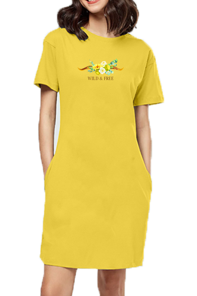 Boho T-Shirt Dress,Ellyprints, Solid Color Tunic Dress, Loose Fit T-Shirt Dress, Casual T-Shirt Dress, Comfy T-Shirt Dress, Summer Tunic Dress,T-Shirt Dress with Pockets