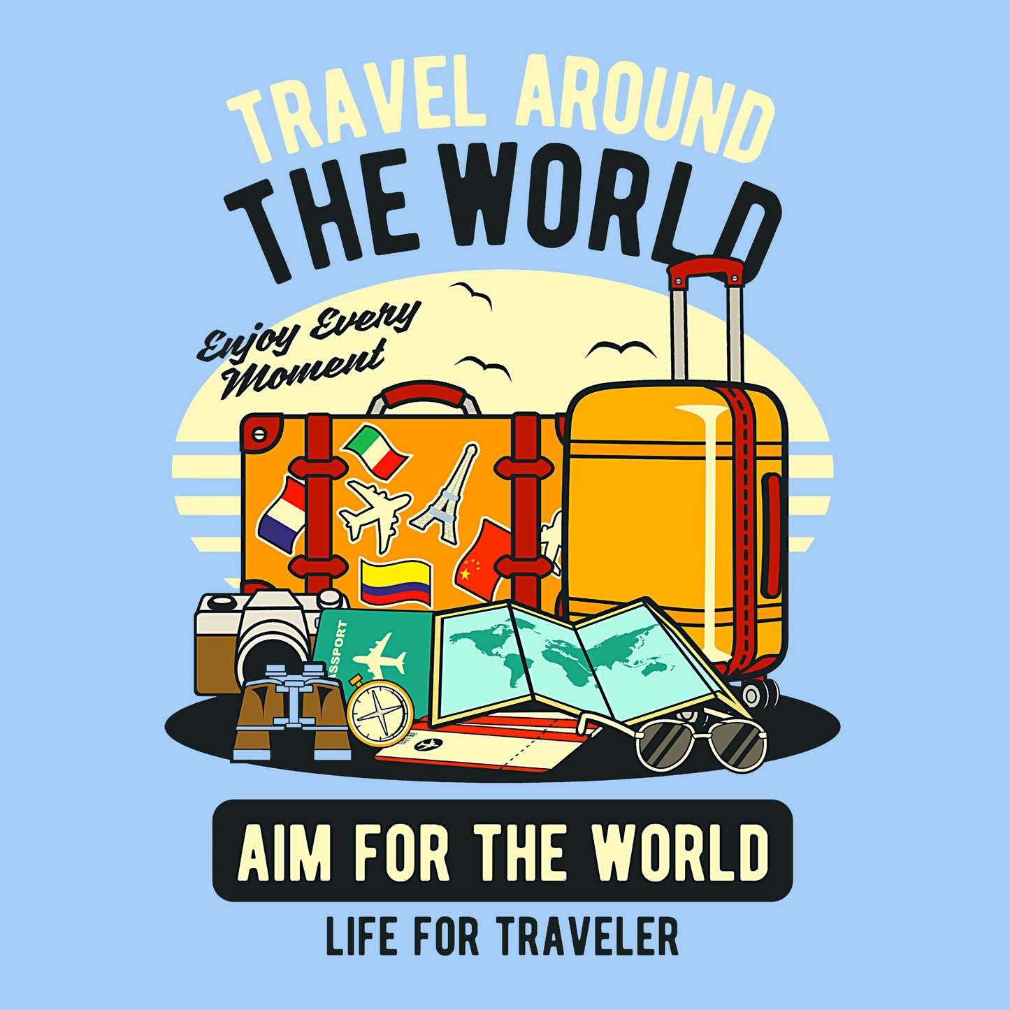 Travel around the world Unisex Oversized Tshirt