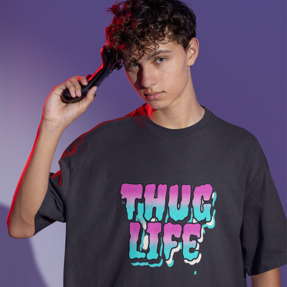 Thug Life Unisex Oversized Black T-Shirt