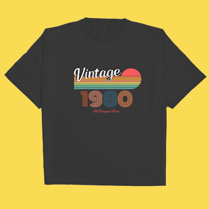 Vintage 1980 Super cool Unisex Oversized Black T-Shirt