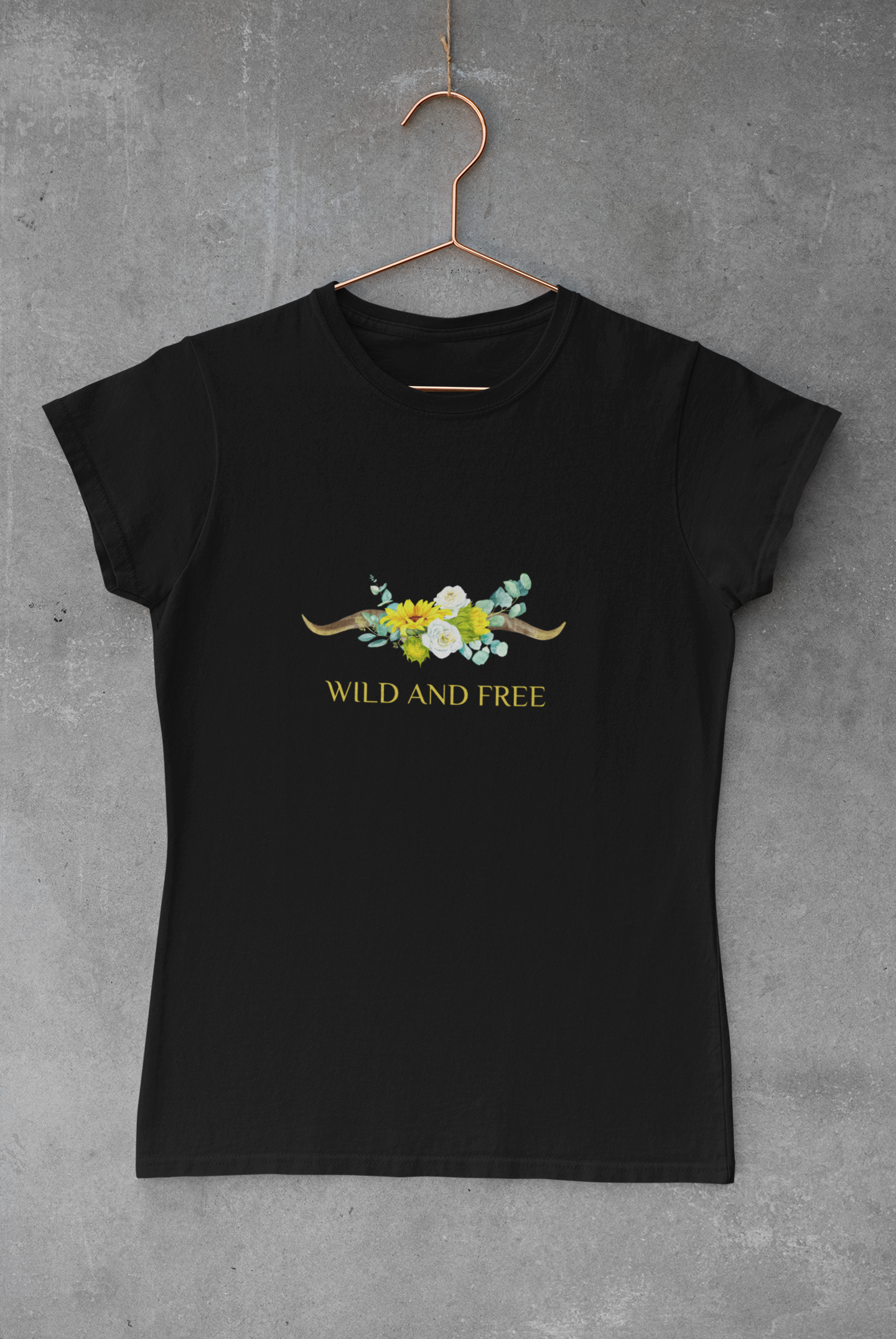 Wild and Free Boho Theme Women Half Sleeve T-shirt